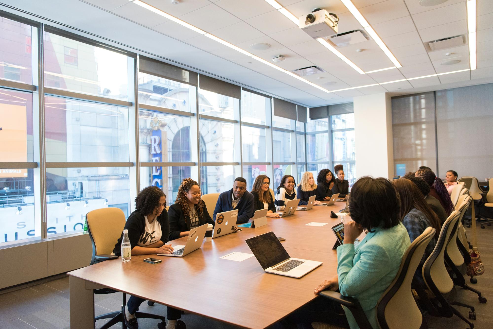 Women leadership boardroom meeting